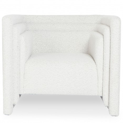 Fauteuil moderne style cubique tissu bouclette crème Aurora - 