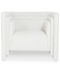 Fauteuil moderne style cubique tissu bouclette crème Aurora - 