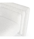 Fauteuil moderne style cubique tissu bouclette crème Aurora - 