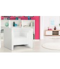 Fauteuil moderne style cubique tissu bouclette crème Aurora - 