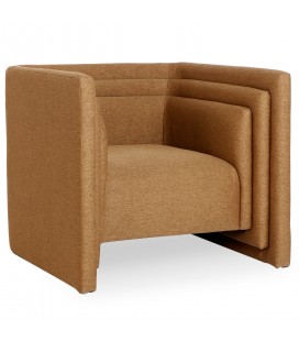 Fauteuil moderne style cubique tissu marron Aurora