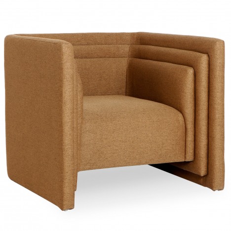 Fauteuil moderne style cubique tissu marron Aurora - 