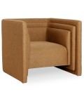 Fauteuil moderne style cubique tissu marron Aurora - 