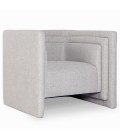 Fauteuil moderne style cubique tissu gris Aurora - 