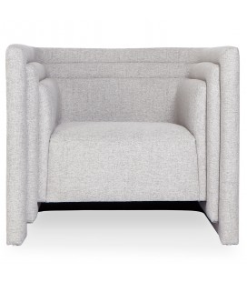 Fauteuil moderne style cubique tissu gris Aurora