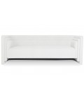 Canapé moderne 3 places style cubique tissu bouclette crème Aurora - 