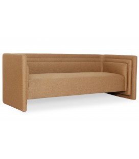 Canapé moderne 3 places style cubique tissu marron Aurora