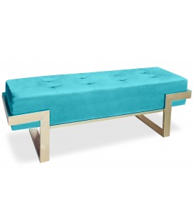 Banquette velours vert menthe pieds doré Azalea