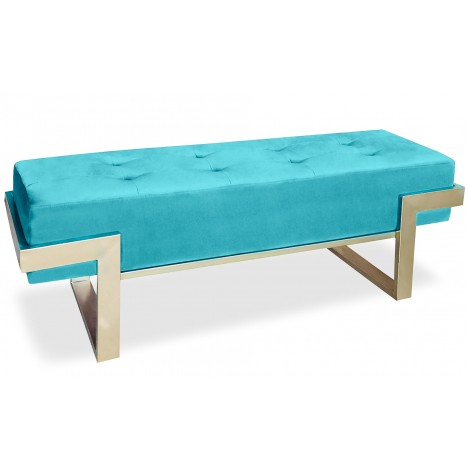 Banquette velours vert menthe pieds doré Azalea - 