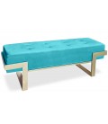 Banquette velours vert menthe pieds doré Azalea - 