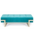 Banquette velours vert menthe pieds doré Azalea - 