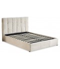 Lit double avec sommier relevable 140x190cm velours beige Berlin - 