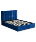 Lit double avec sommier relevable 140x190cm velours bleu Berlin - 