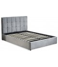 Lit double avec sommier relevable 160x200cm velours argenté Berlin - 