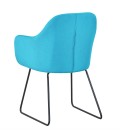 Chaise fauteuil métal noir et tissu bleu Birmingham - 