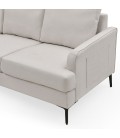 Canapé 3 places avec pouf tissu beige Bjorn - 