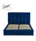 Lit double avec sommier relevable 180x200cm velours bleu Berlin - 