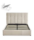 Lit double avec sommier relevable 180x200cm velours beige Berlin - 