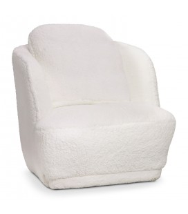 Fauteuil cosy tissu effet peau de mouton crème Bristol