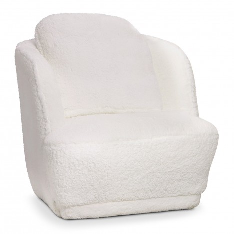 Fauteuil cosy tissu effet peau de mouton crème Bristol - 