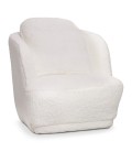 Fauteuil cosy tissu effet peau de mouton crème Bristol - 