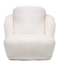 Fauteuil cosy tissu effet peau de mouton crème Bristol - 