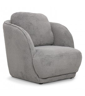 Fauteuil cosy tissu effet peau de mouton gris Bristol