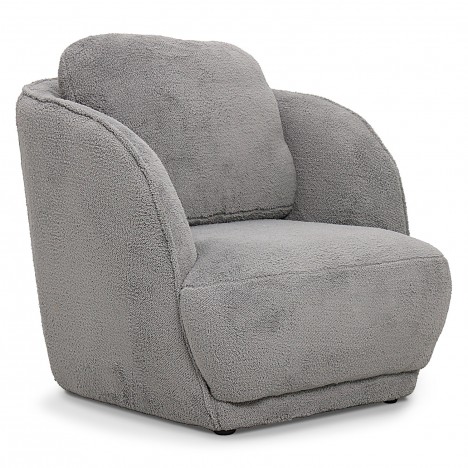 Fauteuil cosy tissu effet peau de mouton gris Bristol - 