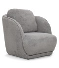 Fauteuil cosy tissu effet peau de mouton gris Bristol - 