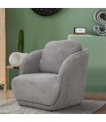 Fauteuil cosy tissu effet peau de mouton gris Bristol - 