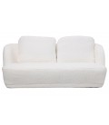 Canapé 2 places tissu effet peau de mouton beige Bristol - 