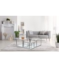 Table basse verre transparent et pieds argenté Brussels - 