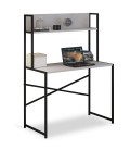 Bureau avec étagère style industriel l100xp50cm blanc Buzelin - 