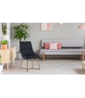 Lot de 2 chaises matelassées velours noir Cambridge - 