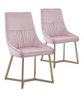 Lot de 2 chaises matelassées velours rose Cambridge - 