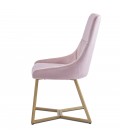 Lot de 2 chaises matelassées velours rose Cambridge - 