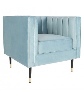 Fauteuil velours bleu Camellia