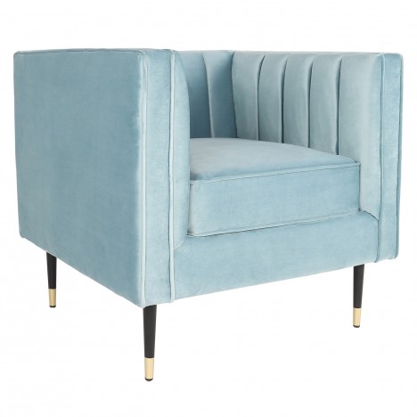 Fauteuil velours bleu Camellia - 