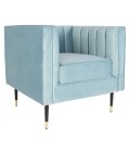 Fauteuil velours bleu Camellia - 