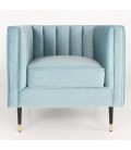 Fauteuil velours bleu Camellia - 