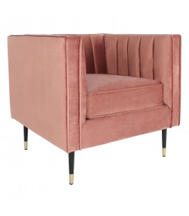 Fauteuil velours rose Camellia