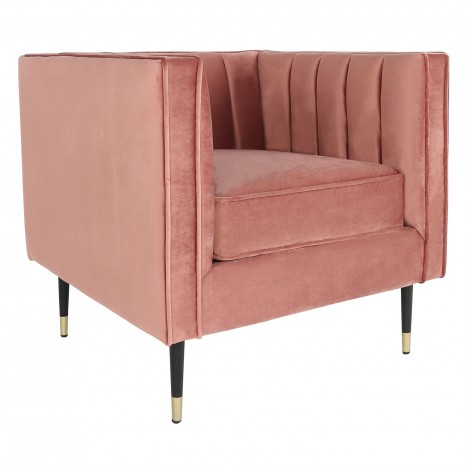 Fauteuil velours rose Camellia - 