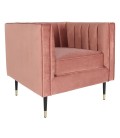 Fauteuil velours rose Camellia - 