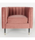 Fauteuil velours rose Camellia - 