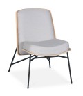 Fauteuil moderne bois et tissu gris clair Camila - 