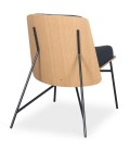 Fauteuil moderne bois clair et tissu noir Camila - 