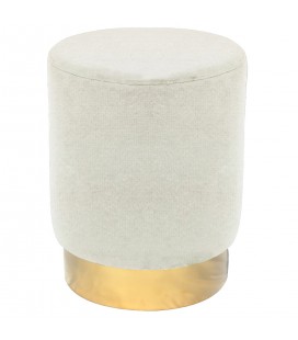 Tabouret velours beige pied doré Caracas