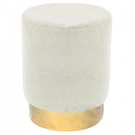 Tabouret velours beige pied doré Caracas - 