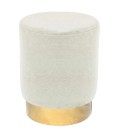 Tabouret velours beige pied doré Caracas - 