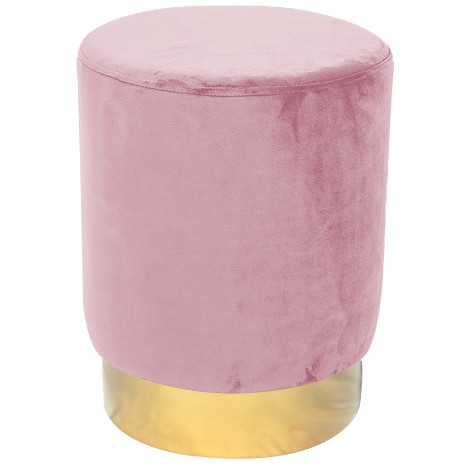 Tabouret velours rose pied doré Caracas - 